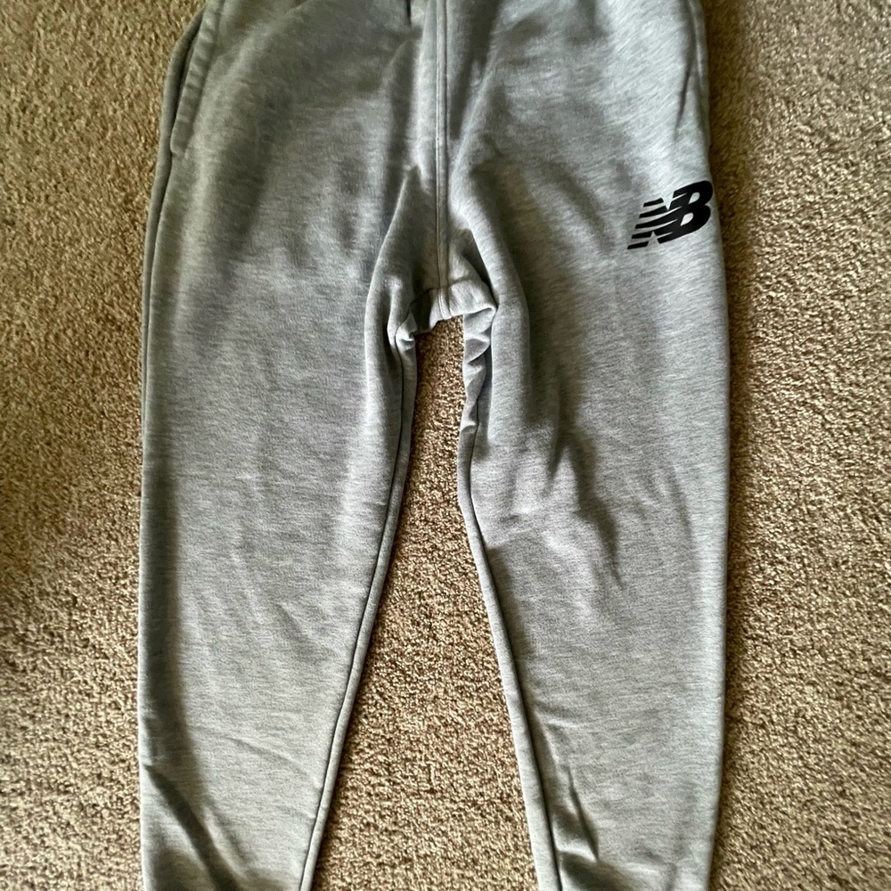 New Balance Gray Sweatpants Tapered Fleece Joggers